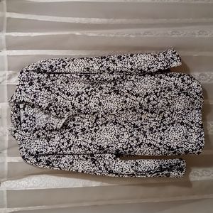 Liz Claiborne New York 3x long sleeve black and white blouse
